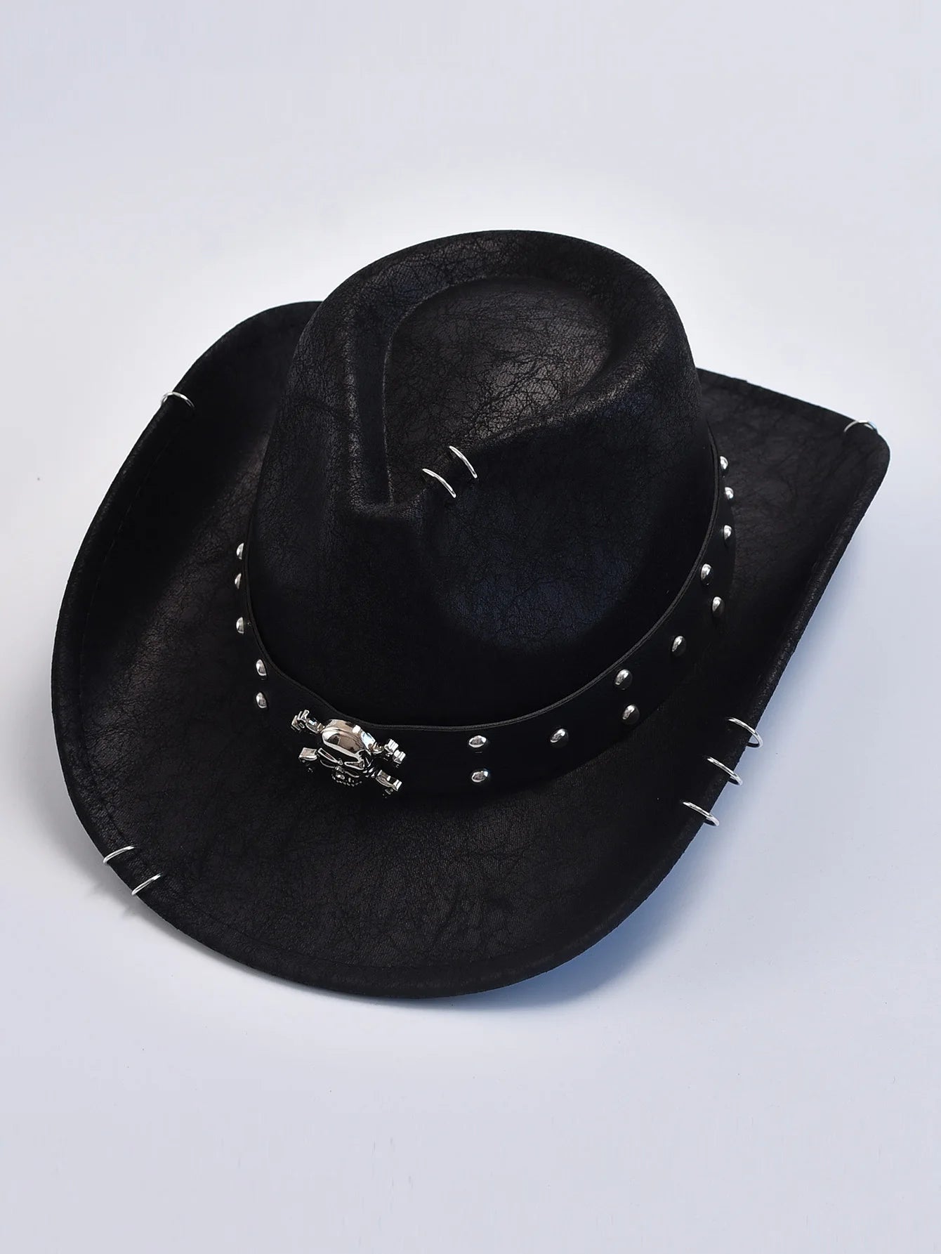 Faux Leather Vintage Western Cowboy Hat – Panama Jazz Hat for Men & Women