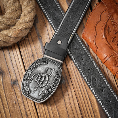 Vintage Western Belt – Unisex PU Leather Belt with Alloy Snake Buckle