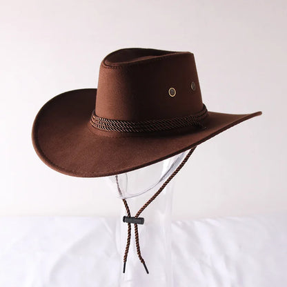Vintage Western Cowboy Hat – Wide Brim Sun Hat for Men & Women