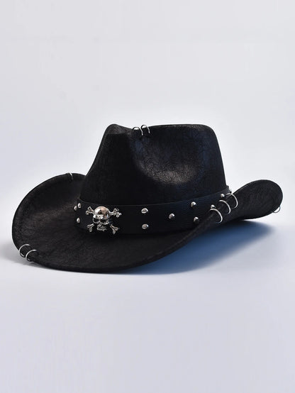 Faux Leather Vintage Western Cowboy Hat – Panama Jazz Hat for Men & Women