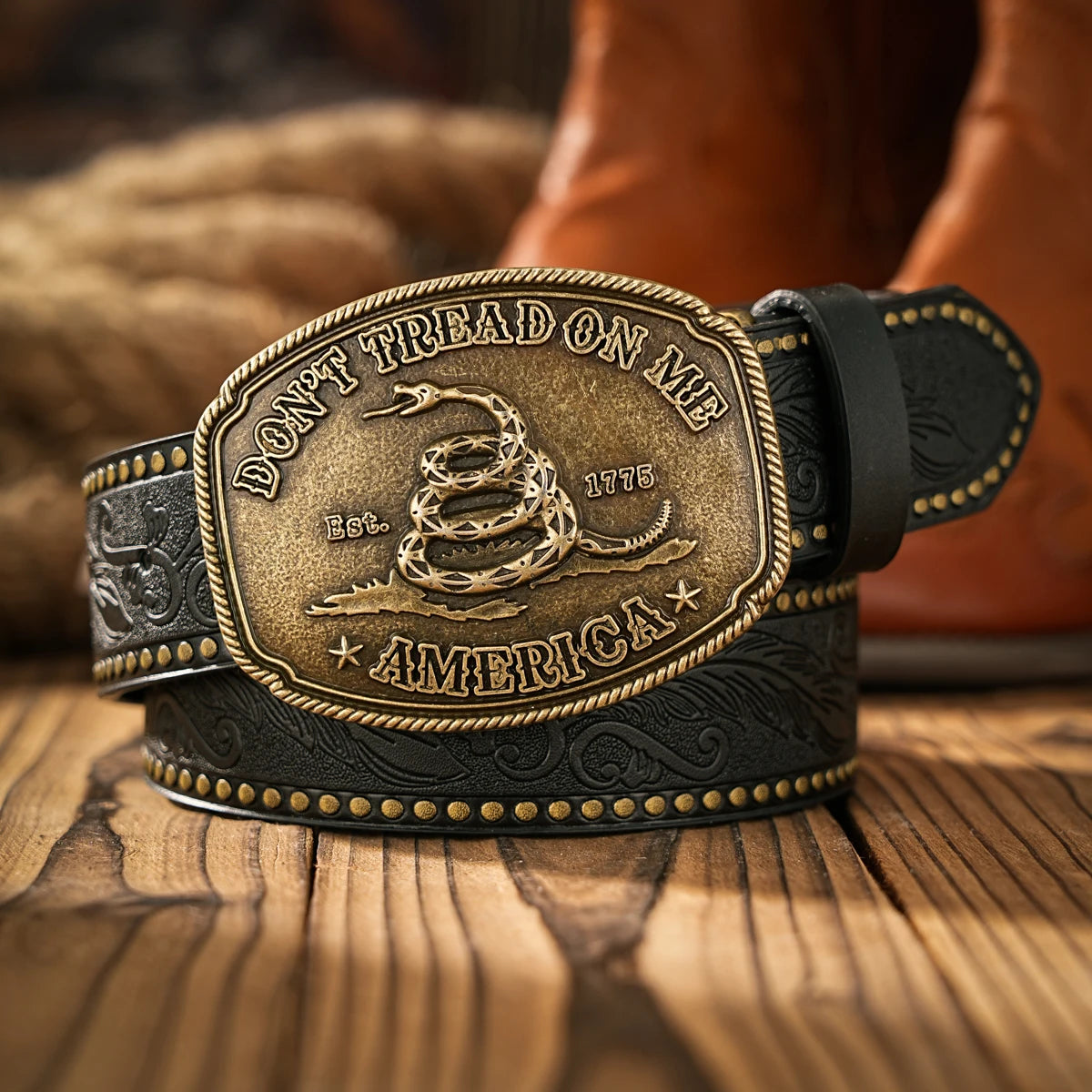 Vintage Western Belt – Unisex PU Leather Belt with Alloy Snake Buckle