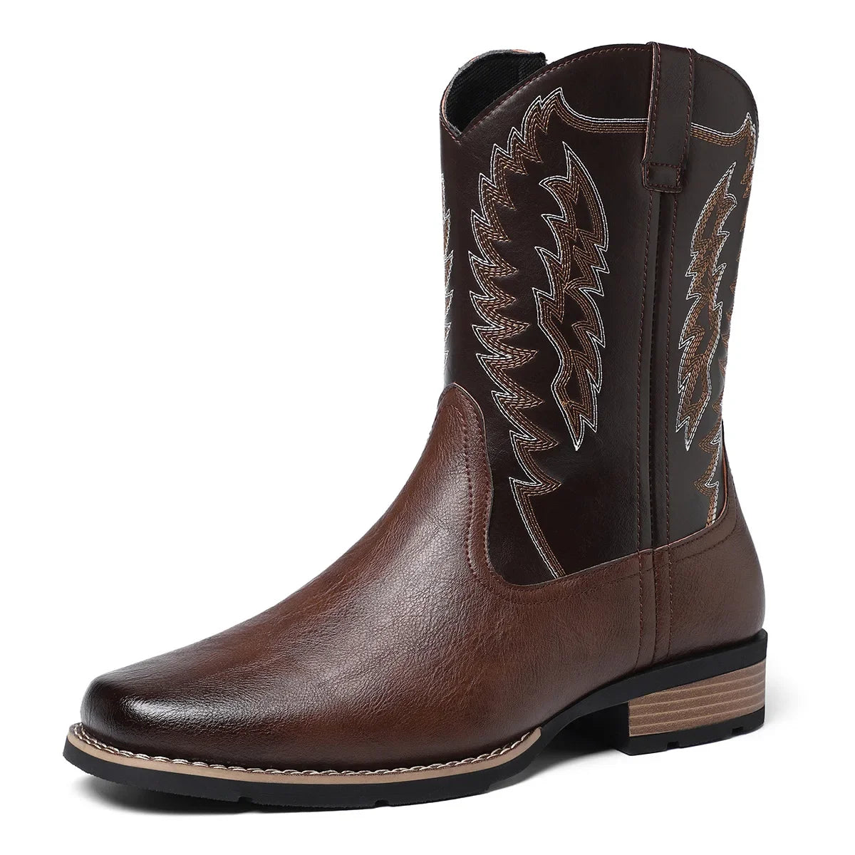 High-Tube Western Cowboy Boots – Embroidered Retro Riding Boots for Men