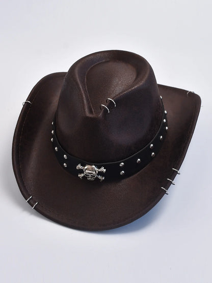 Faux Leather Vintage Western Cowboy Hat – Panama Jazz Hat for Men & Women