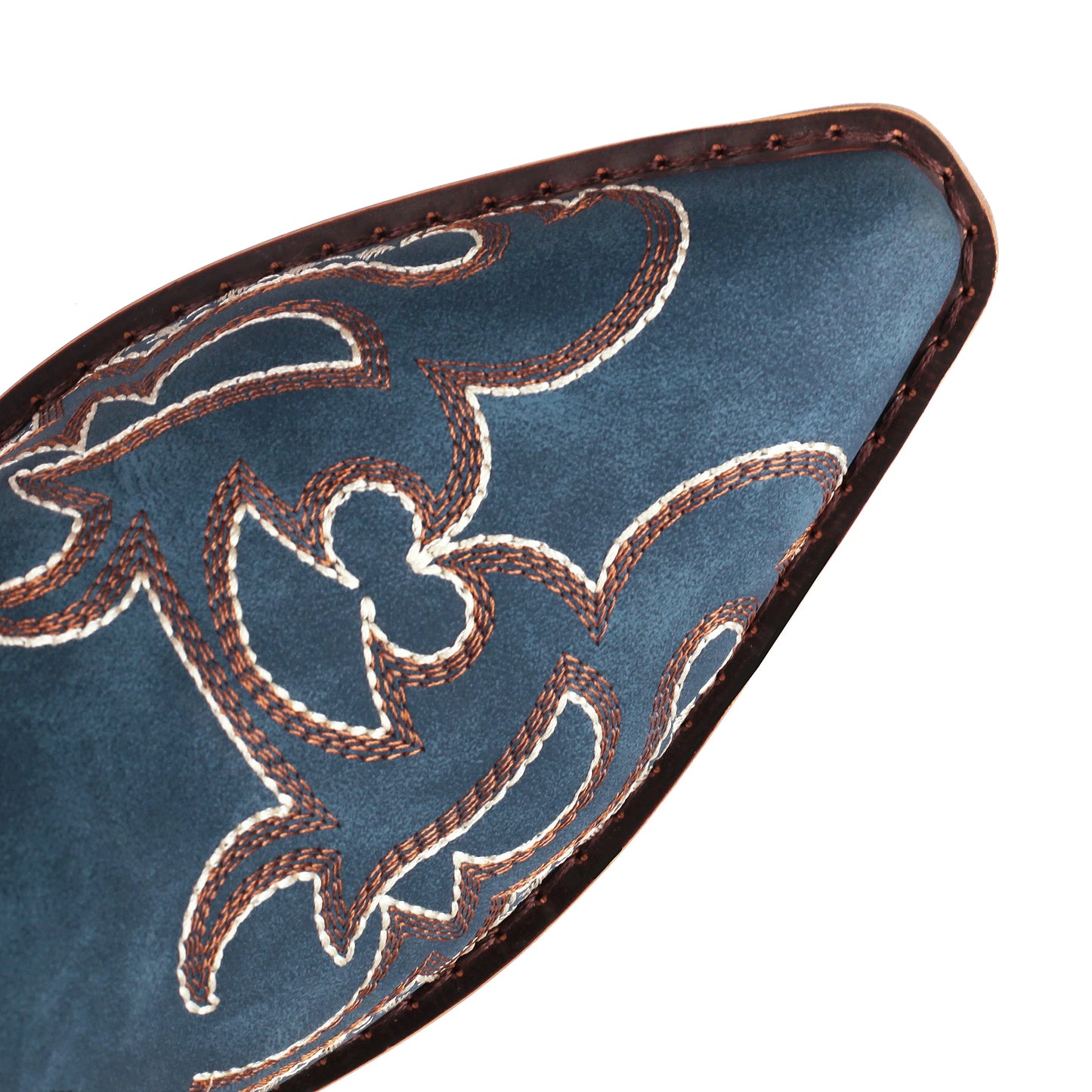 Women’s Blue Western Cowboy Boots Comfortable Wide Calf with Embroidery