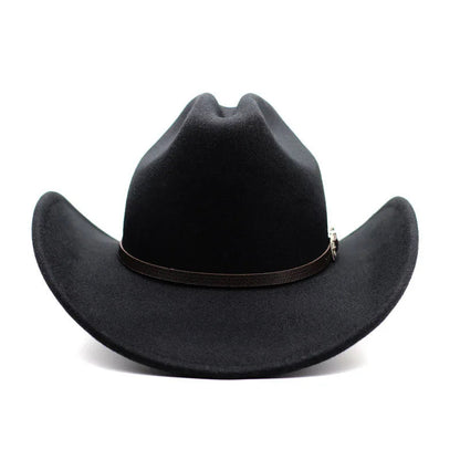 Vintage Western Cowboy Hat – Leather Wide Brim Jazz Hat for Men & Women