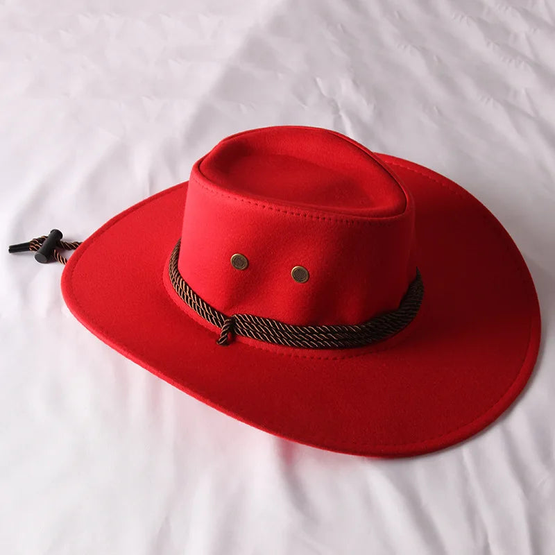 Vintage Western Cowboy Hat – Wide Brim Sun Hat for Men & Women