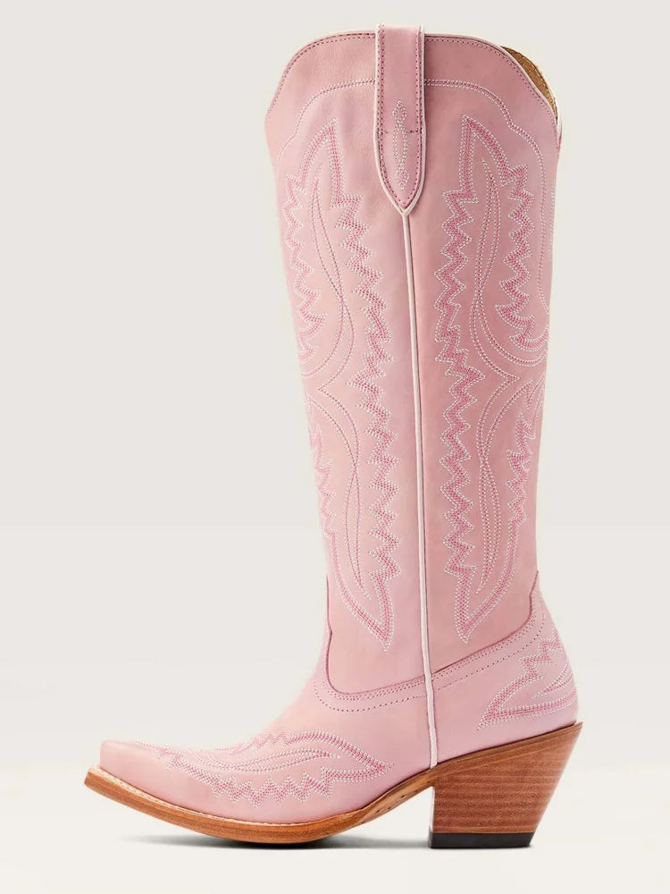 Retro Embroidered Western Cowboy Boots for Women – Pointed Toe Plus Size
