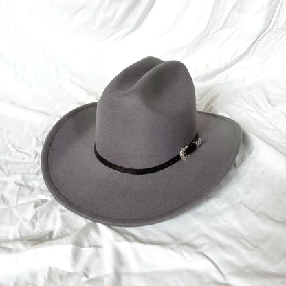 Vintage Western Cowboy Hat – Leather Wide Brim Jazz Hat for Men & Women