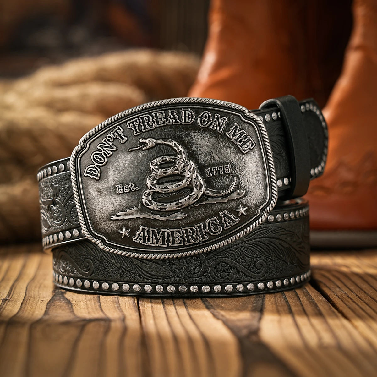 Vintage Western Belt – Unisex PU Leather Belt with Alloy Snake Buckle