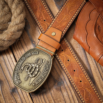 Vintage Western Belt – Unisex PU Leather Belt with Alloy Snake Buckle