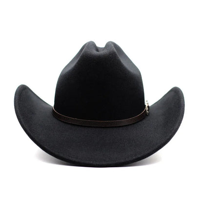 Vintage Western Cowboy Hat – Leather Wide Brim Jazz Hat for Men & Women