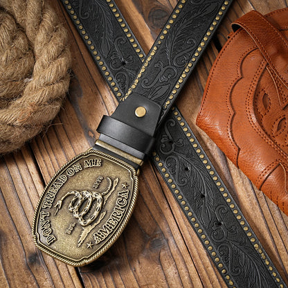 Vintage Western Belt – Unisex PU Leather Belt with Alloy Snake Buckle