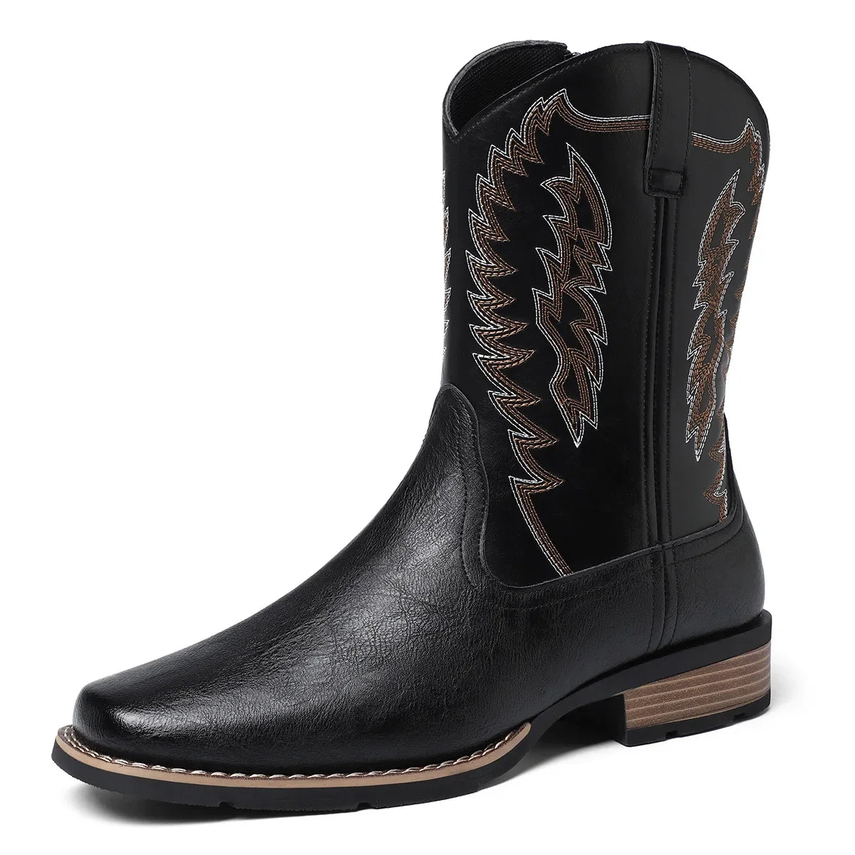 High-Tube Western Cowboy Boots – Embroidered Retro Riding Boots for Men