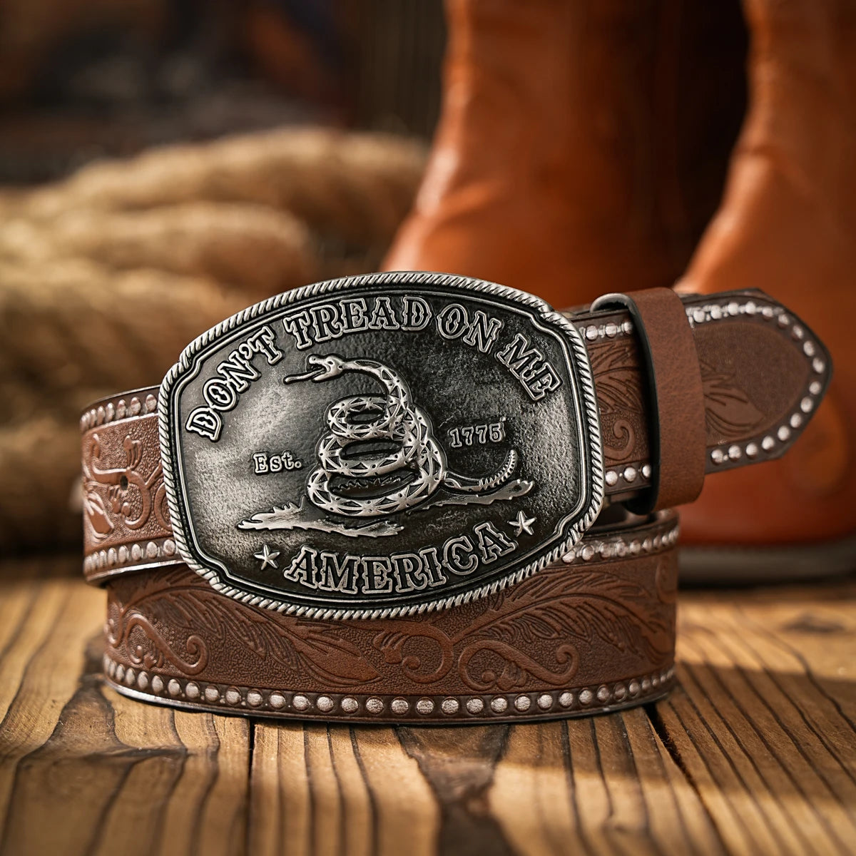 Vintage Western Belt – Unisex PU Leather Belt with Alloy Snake Buckle