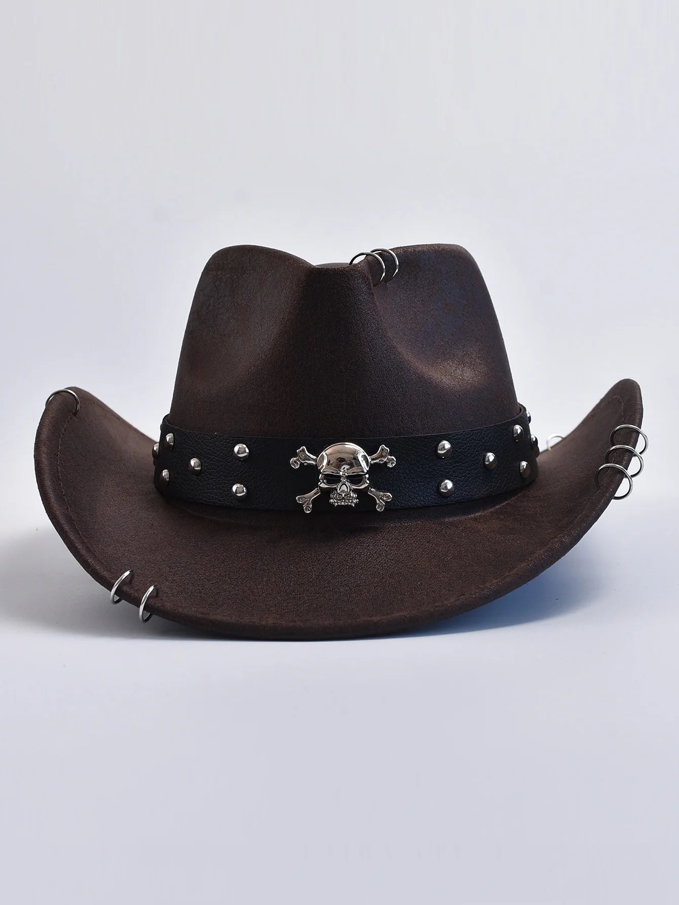 Faux Leather Vintage Western Cowboy Hat – Panama Jazz Hat for Men & Women
