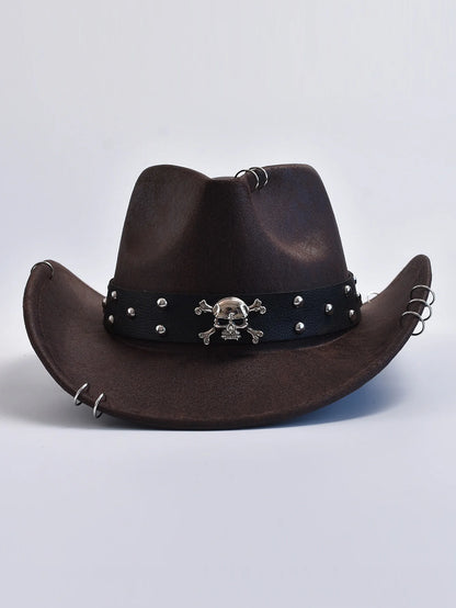 Faux Leather Vintage Western Cowboy Hat – Panama Jazz Hat for Men & Women