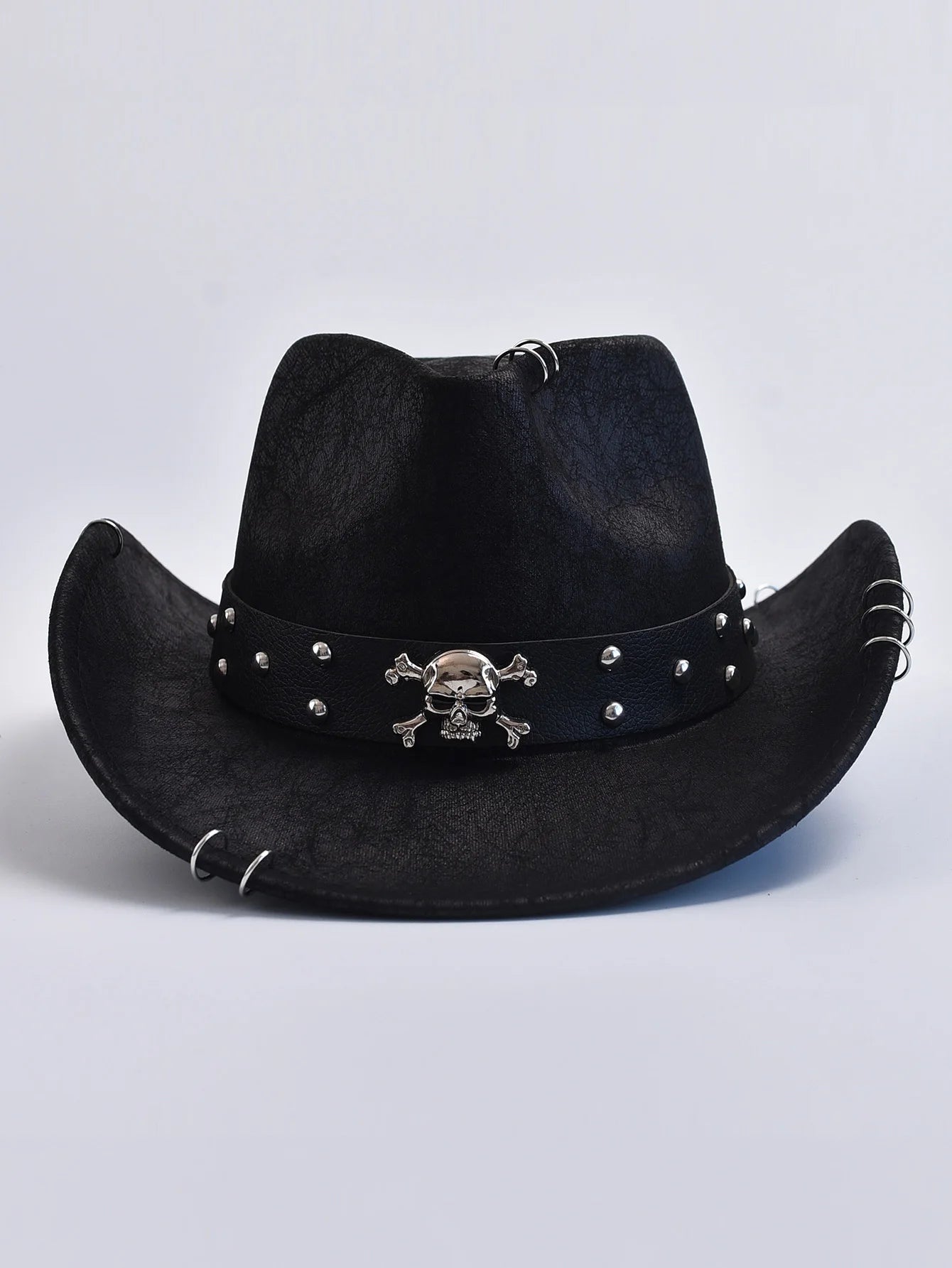 Faux Leather Vintage Western Cowboy Hat – Panama Jazz Hat for Men & Women